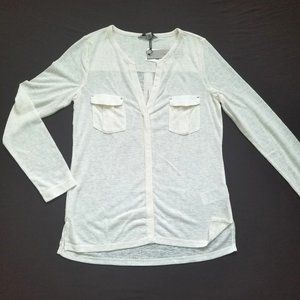 Calvin Klein Jeans Roll-Tab Long Sleeve Blouse